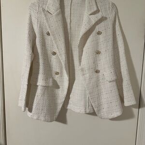 Women's White Tweed Blazer